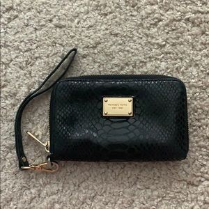 Michael Kors Faux Snakeskin Wristlet